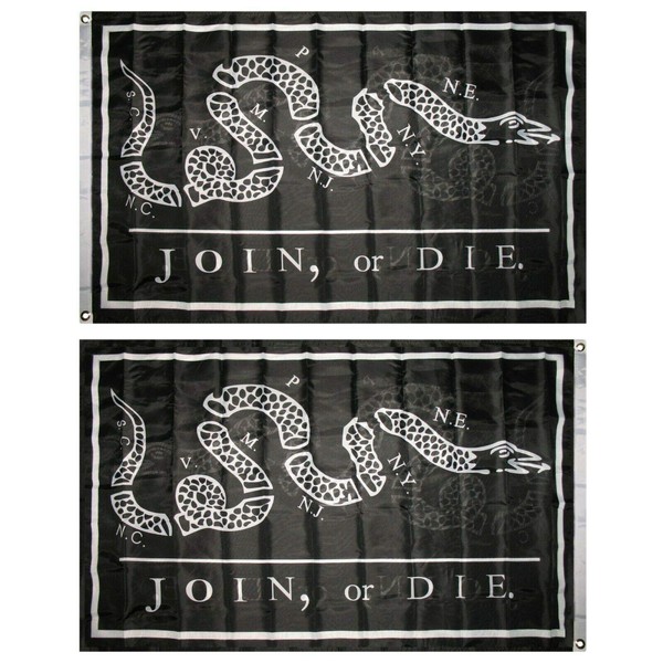JumpingLight 3x5 Black Benjamin Franklin Join or Die 2-ply Poly