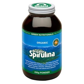Green Nutritionals Mountain Organic Spirulina 250g powder - Vegan Vegetarian