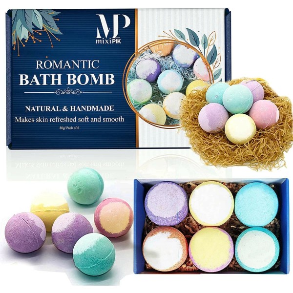 MixiPIK Organic Bath Bombs Set 80g Each | Gift for
