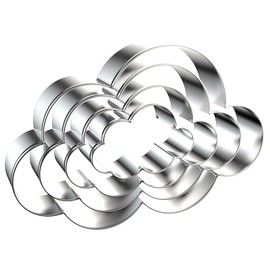Cloud Cookie Cutter Set Large - 5 Inch, 4 Inch, 3 Inch, 2 Inch - 4 Pieces Cookie Cutters Shapes Sandwich Fondant Biscuit Clay Molds - Stainless Steel