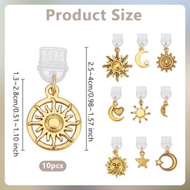 OLYCRAFT 10Pcs Dust Plug Charm Type C Anti Dust Plugs 1~1.6 inch Long Mobile Dustproof Plugs with Star Moon Pendants USB C Port Caps Protector Charging Port Plugs Pendants for Most Type C Phone