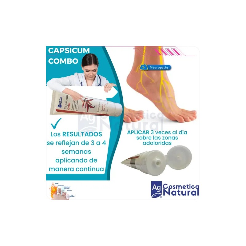 Pack 2 Cremas Para Neuropatia Diabetica Capsicum Para Ardor