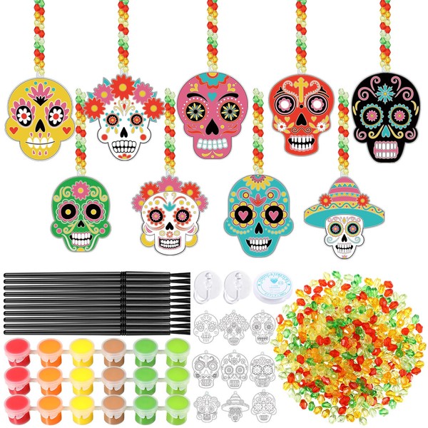 Pasimy 36 Sets Day of The Dead Suncatchers Paint Craft