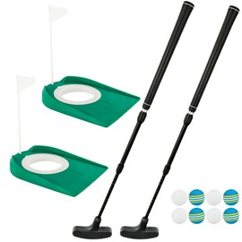 2 Pack Adjustable Golf Putter for Men and Women Right or Left Handed Two-Way Mini Golf Club Putter Kids Teenagers 4 Golf Training Balls 4 Practice Foam Balls 2 Flag Cup