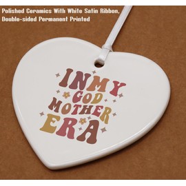 in My Godmother Era-Godmother Proposal Gift for Women-Will You Be My Godmother Gifts-Mothers Day,Christmas,Birthday Gift for Godmother,Godmother Gifts from Godchild-Ceramic Heart Shaped Ornament