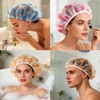 3 Gorros de Ducha Impermeables Elásticos Rojo Azul Amarillo Mujer