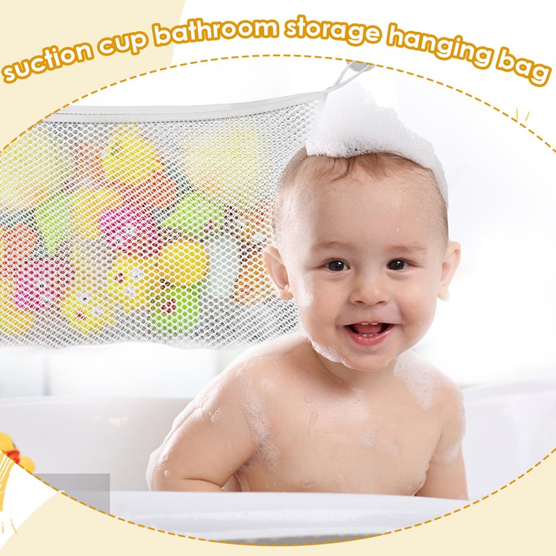 2 Pcs Bath Toy Storage, Large Bath Toy Storage Mesh