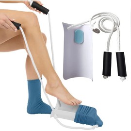 Sock Aid Easy On and Off Sock Helper with EVA Grips Pulling Sock Slider Tool Without Bending for Elderly Disability Disabled Bad Backs Person Independent Put Socks On