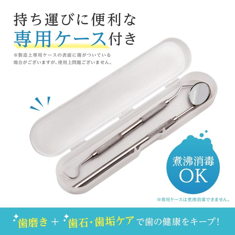 コモライフ 歯石除去セット 歯石取り 歯垢除去 一般医療機器 器具 スケーラー デンタルミラー 歯鏡 両刃