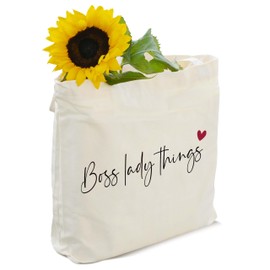 GOLRMC Boss Lady Things Canvas Tote Bag, Boss Birthday Gifts For Women, Coworker Leaving Gifts For Women, Retired Gifts Shopping Small Canvas Bag D04