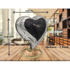 5MOONSUN5's Handcrafted Heart Urn Keepsake Cremation Urn for Human pet Ashes Engraved Urn Heart Shaped - Perfect for Adults & Infants Honor Your Loved One. Comes with Brass Stand & Premium Box