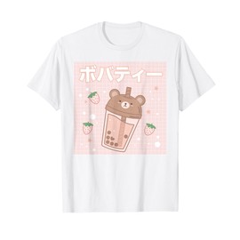 Bubble Milk Tea Boba Cute Bear Kawaii Aesthetic T-Shirt