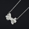 Rizilia 18K White Gold Plated Zirconia Bow Pendant Chain for