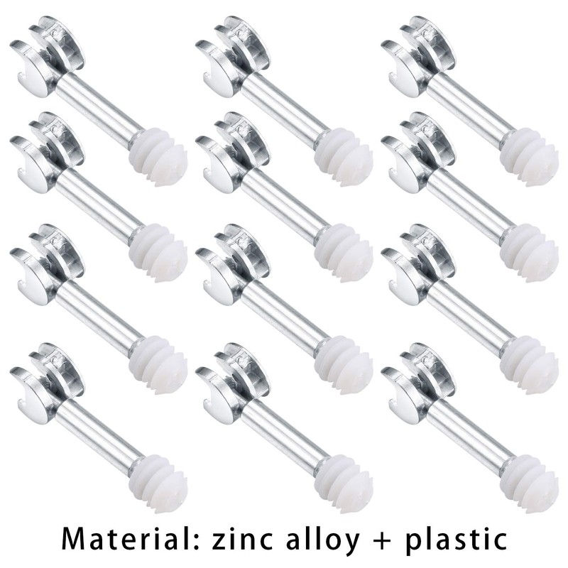 20PCS 3-in-1 Furniture Connection Kit, Eccentric Cam Lock Ø15mm and