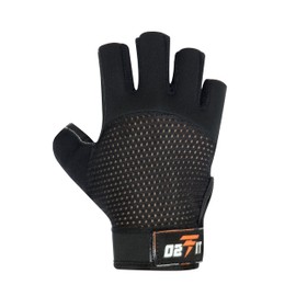 02FIT Weight Lifting Gloves, Premium Amara Synthetic Leather, Mesh, Neoprene Construction, Enhanced Grip & Comfort with Towel Thumb Design, Workout Gloves, Cross fit, Fitness Training (Black, Medium)