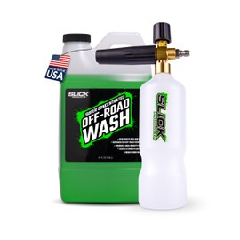 Slick Products Off-Road Wash (64 oz.) + Pressure Washer Foam Cannon Bundle – Super Concentrated ATV, UTV, Dirt Bike, Jeep & Truck Wash Foam Shampoo for Heavy Mud and Dirt