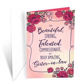 Birthday Card For Sister In Law | Made in America | Eco-Friendly | Thick Card Stock with Premium Envelope 5in x 7.75in | Packaged in Protective Mailer | Prime Greetings