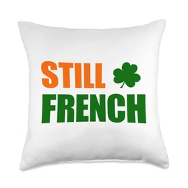 Still French St Patricks Day Shamrock Throw Pillow