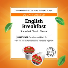 Twinings Decaffeinated English Breakfast Black Tea 72 K-Cup Pods for Keurig, 12 Count (Pack of 6), Smooth, Flavourful, Robust, Enjoy Hot or Iced