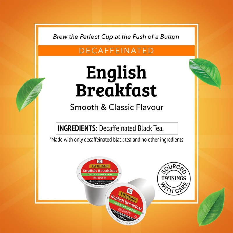 Twinings Decaffeinated English Breakfast Black Tea 72 K-Cup Pods for