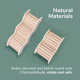 Tafit Hamster Ladder Bridge - Wooden Hamster Climbing Toy for Cage Decor and Accessories, Ideal for Hamsters, Gerbils, Mice, and Small Animals（Large-9.45"）