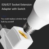 E26/E27 Socket Extension Adapter with Switch,Plug-in Light Socket,Convert Outlet to