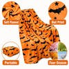 Black Bat Print Flannel Throw Blanket – Soft Lightweight Blanket