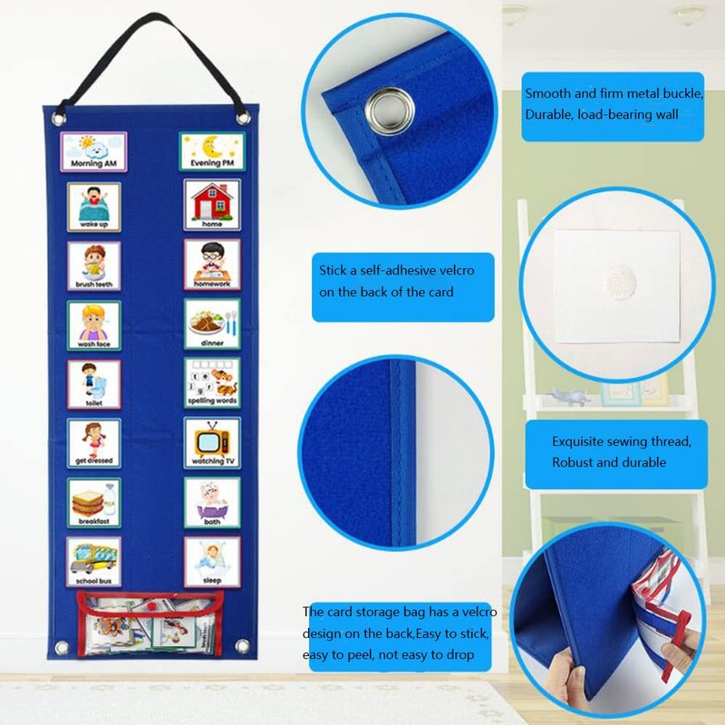 Kids Visual Schedule Calendar Chart 2 in 1 Autism Daily