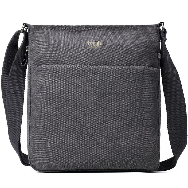 Troop London TRP0236 Classic Canvas Across Body Bag Ash Grey