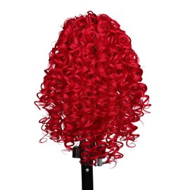 Xiaofeng Spring Curly Ponytail Hairpiece Drawstring Synthetic Ponytail Extension for Women and Girls Daily Use (Red, 12 Inches)