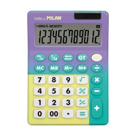 Sunset Lilac 12 Digit Blister Calculator - Turquoise MILAN®