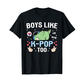 Boys Like K-Pop Too Cute Kawaii Crocodile Korean Music K-Pop T-Shirt