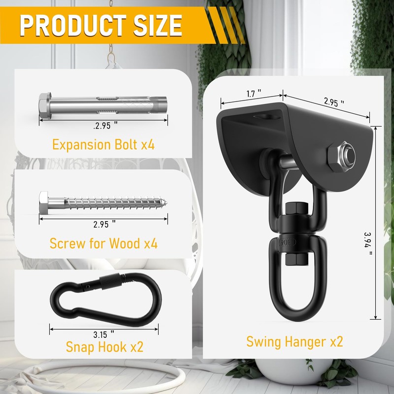 Eapele Hammock Hanging Kit, 1200 lb Capacity Heavy Duty Ceiling