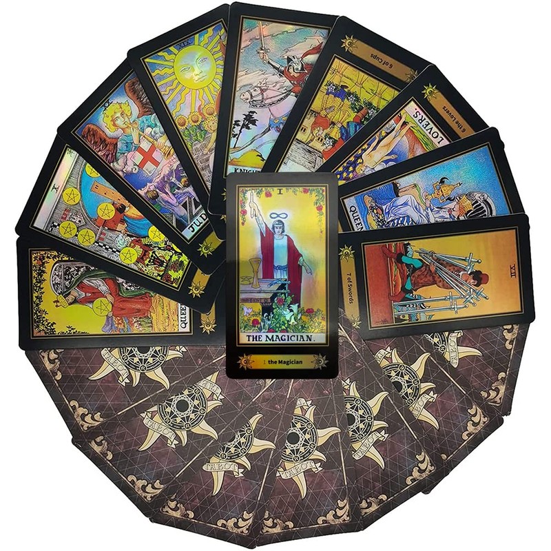 VOVOH Tarot Cards Deck, 78 Holographic Classic Tarot Cards with