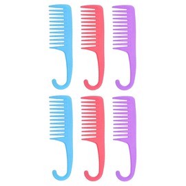 6 Pack Shower Combs w/Hook Wet Dry Hair Wide Tooth Detangles Wash Care Durable