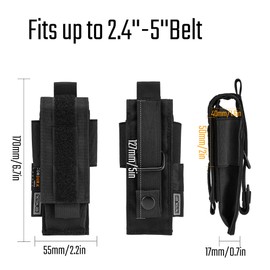 TACTICAL GEEK EXT8 EDC Belt Organizer, Molle Multitool Sheath, Nylon Flashlight Holster, EDC Pocket Organizer for, Small Tool Organizer Pouch Accessories for Daily Carry Black