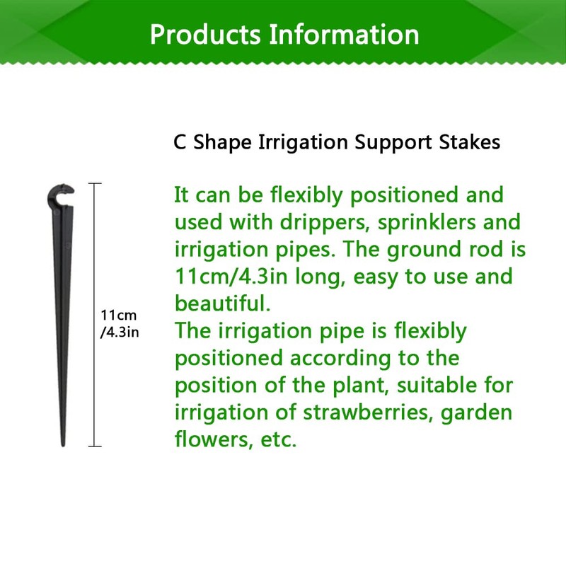 Irrigation Drip Support Stakes, 100 Pcs 1/4 Inch Tubing Hose