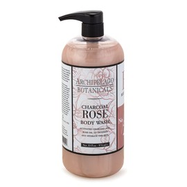 Archipelago Botanicals Charcoal Rose Body Wash, Moisturizing and Daily Body Wash for Luxuriously Smooth Skin, Free from Parabens, Phthalates and GMOs (33 oz)