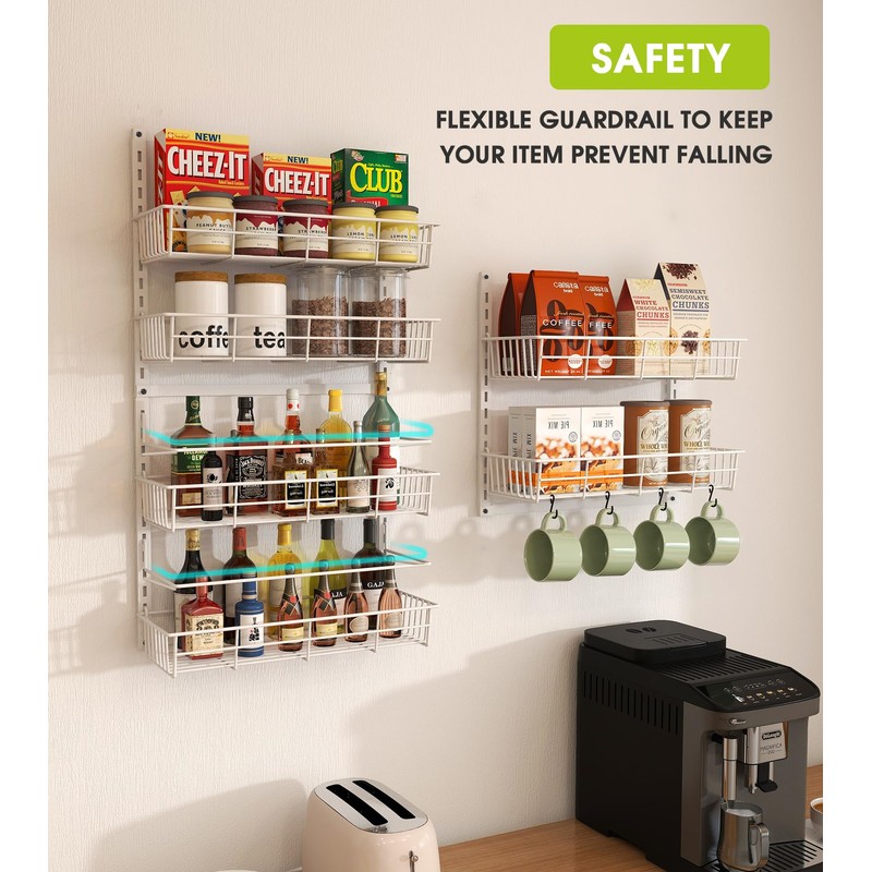 Mefirt Over The Door Pantry Organizer, Wall Mount Spice Rack,
