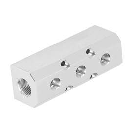 AIR Manifold Large Aluminium Pneumatic Block 40X40MM G1/2 Inlet G1/4 Outlet AIR Distribution Block Stable Sealing Factory Automation Equipment (SY40-02-3F)