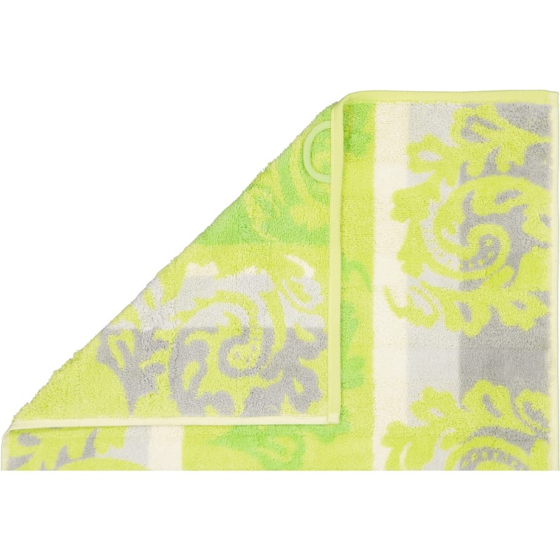 Cawö Hand Towel with Ornamental Design, 100% Cotton, kiwi, 50x100