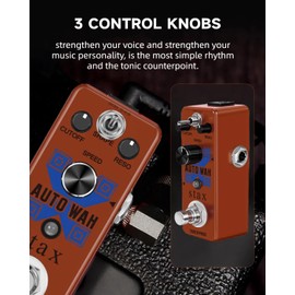 Stax Auto Wah Guitar Pedal,Digital Automatic Wah Effect Pedal Mini Size True Bypass
