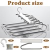 Denipry 2 Pack Trouser Hangers Space Saving, Stainless Steel Hangers