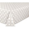 Beautex Taupe, White Dots, Oilcloth, Tablecloth, Wipe-clean Garden Tablecloth, Round,