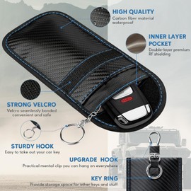 3 Pack Faraday Pouch for Car Keys 2025 Upgraded｜Car Anti-Theft Key Pouch Faraday Bag｜Car Key Signal Blocker Pouch｜RFID Blocker Bag for Car Security