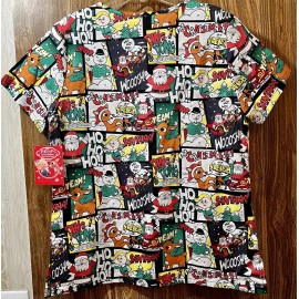 Rufolph The Red Nosed Reindeer Christmas Scrub Top Size Medium Men Women Unisex