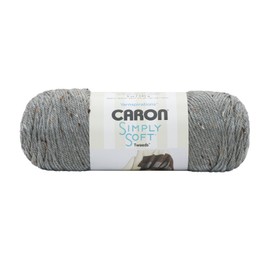 Caron Simply - Hilo de tweeds gris jaspeado, paquete de 3 unidades de 141 g/5 oz, acrílico, 4 medianas (peinadas) - 240 yardas - Tejer/ganchillo