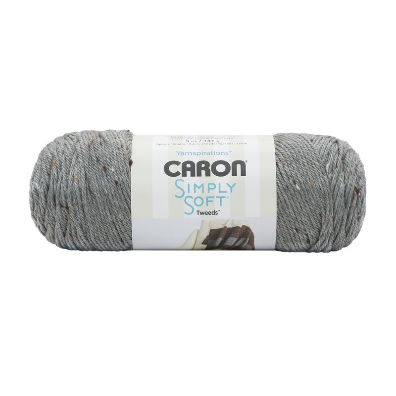 Caron Simply - Hilo de tweeds gris jaspeado, paquete de