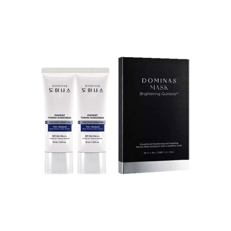 etv 도미나스 기미케어 톤업 트라넥삼산 선크림 40ml 2개+마스크팩 4매