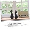 Sosoport 1 Pair Cute Couple Cat Statue Ceramic Animal Figurine